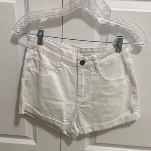 Classic White High-Rise Women's Denim Shorts